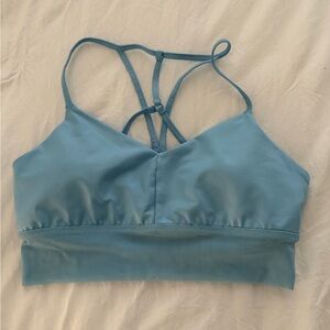 ALO Yoga Light Blue Strappy Sports Bra